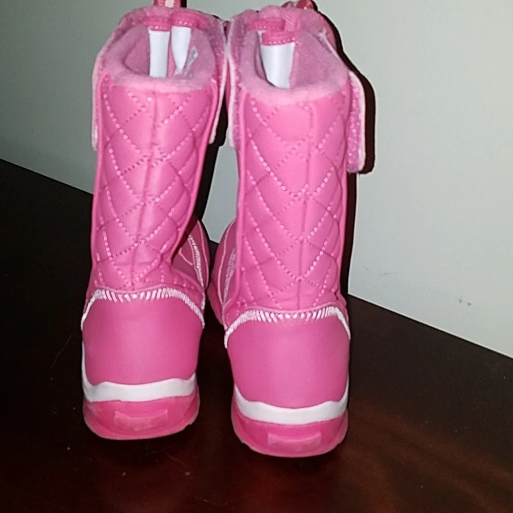 Lands' End Girl's Pink Snow Flurry Boots(KB1)